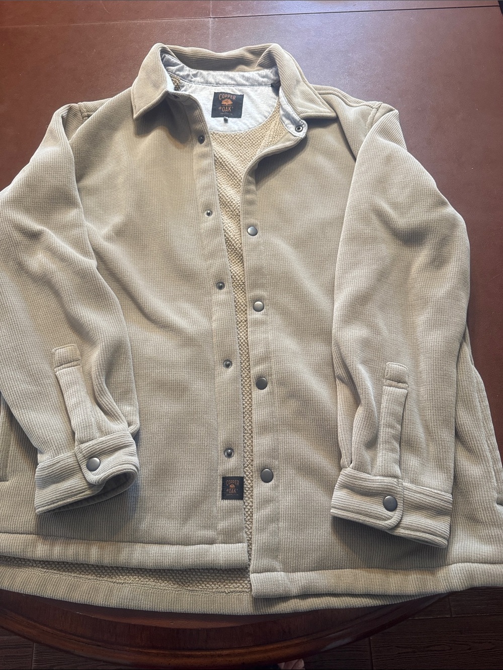 Tan Corduroy Snap-Front Jacket